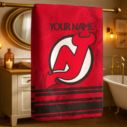 LIMITED EDITION - NEW CUSTOMIZED NHL06 NJD NEW JERSEY DEVILS BEACH & BATH TOWEL