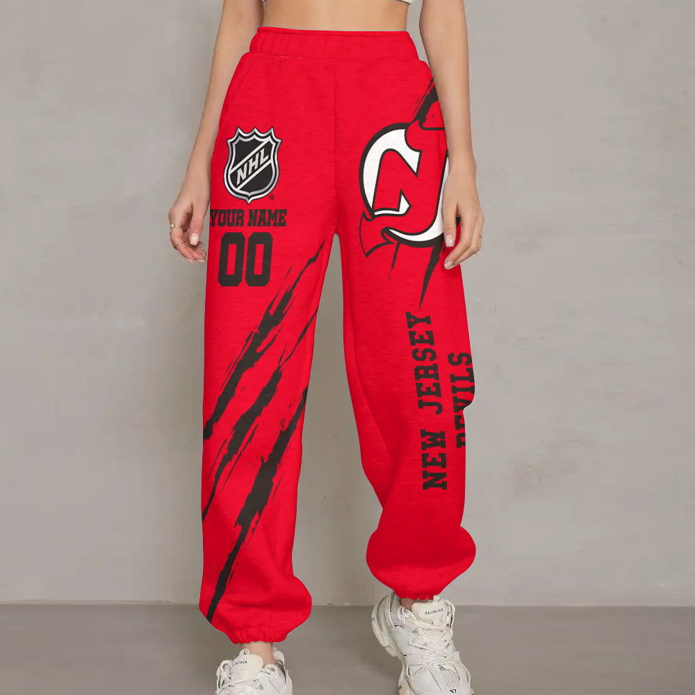 LIMITED EDITION - NEW CUSTOMIZED NHL06 NJD NEW JERSEY DEVILS UNISEX LONG PANTS