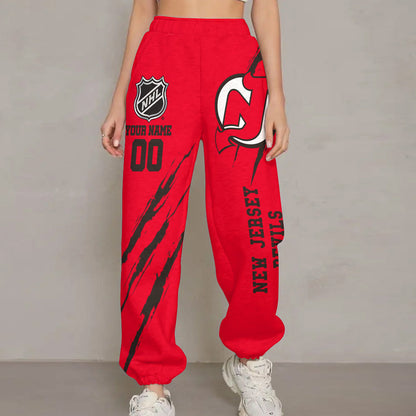 LIMITED EDITION - NEW CUSTOMIZED NHL06 NJD NEW JERSEY DEVILS UNISEX LONG PANTS