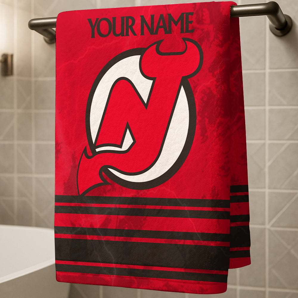 LIMITED EDITION - NEW CUSTOMIZED NHL06 NJD NEW JERSEY DEVILS BEACH & BATH TOWEL