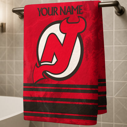 LIMITED EDITION - NEW CUSTOMIZED NHL06 NJD NEW JERSEY DEVILS BEACH & BATH TOWEL