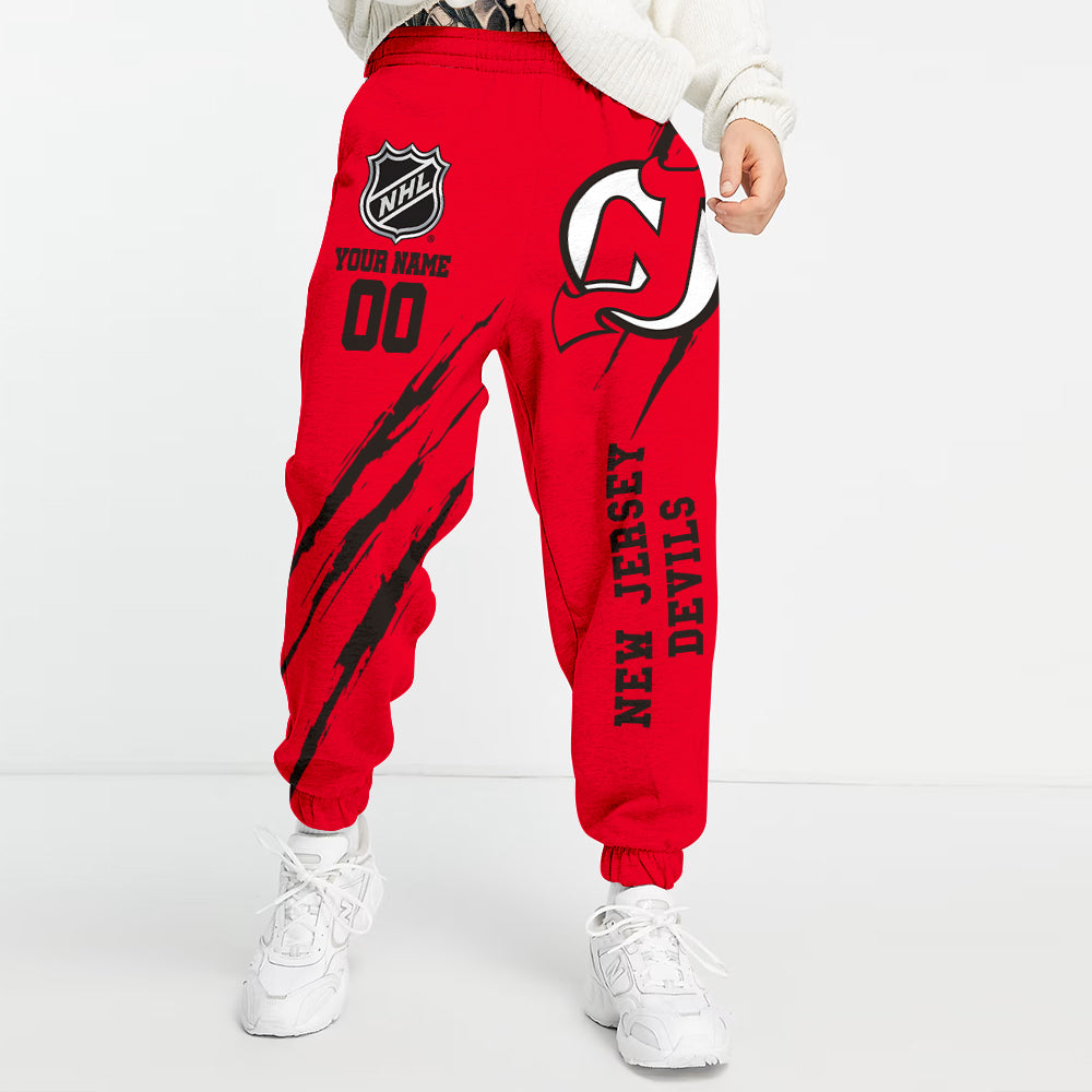 LIMITED EDITION - NEW CUSTOMIZED NHL06 NJD NEW JERSEY DEVILS UNISEX LONG PANTS
