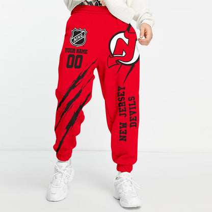 LIMITED EDITION - NEW CUSTOMIZED NHL06 NJD NEW JERSEY DEVILS UNISEX LONG PANTS