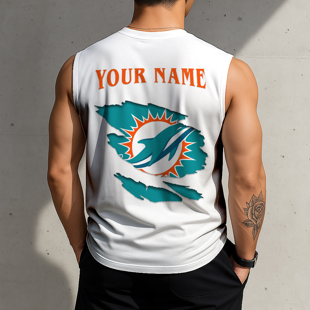 LIMITED EDITION - NEW CUSTOMIZED NFL19 MDP MIAMI DOLPHINS TANKTOP & GYM SHIRT