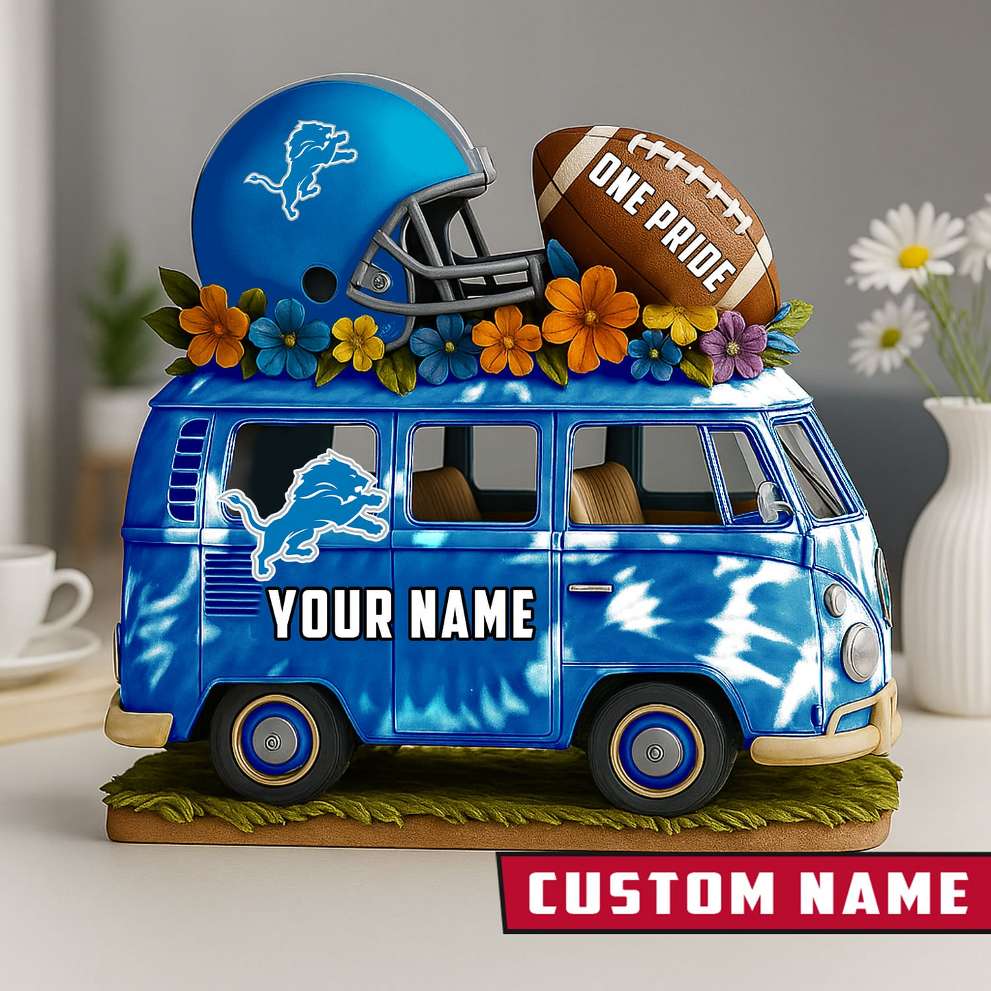 LIMITED EDITION - NEW CUSTOMIZED NFL04 DTL DETROIT LIONS BUS ACRYLIC BLOCK
