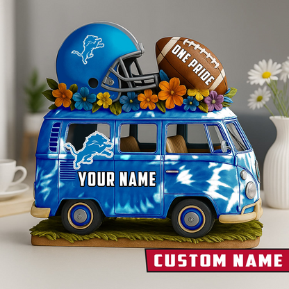 LIMITED EDITION - NEW CUSTOMIZED NFL04 DTL DETROIT LIONS BUS ACRYLIC BLOCK