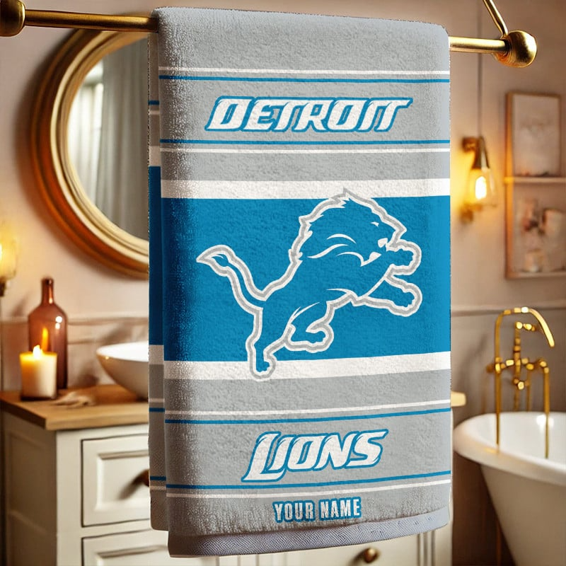 LIMITED EDITION - NEW CUSTOMIZED NFL04 DTL DETROIT LIONS BEACH & BATH TOWEL (KIDS & ADULTS)