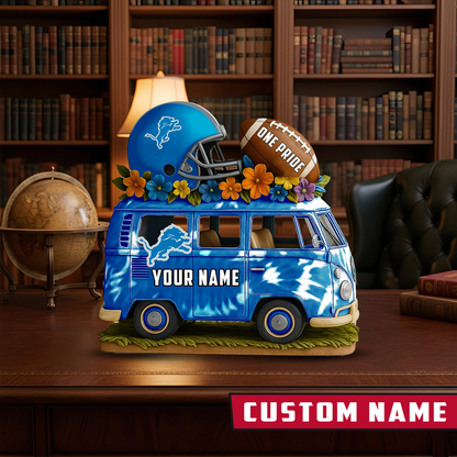 LIMITED EDITION - NEW CUSTOMIZED NFL04 DTL DETROIT LIONS BUS ACRYLIC BLOCK