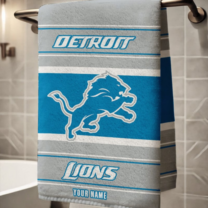 LIMITED EDITION - NEW CUSTOMIZED NFL04 DTL DETROIT LIONS BEACH & BATH TOWEL (KIDS & ADULTS)