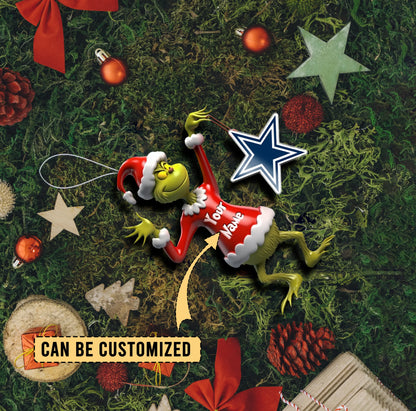 LIMITED EDITION - NEW CUSTOMIZED NFL21 DCB DALLAS COWBOYS THE GRINCH ACRYLIC ORNAMENT
