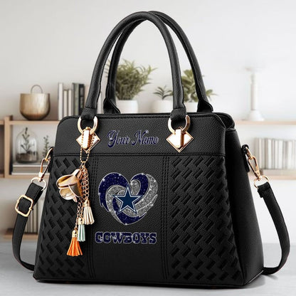 LIMITED EDITION - NEW CUSTOMIZED NFL21 DCB DALLAS COWBOYS ZIP HANDBAG MULTICOLOR