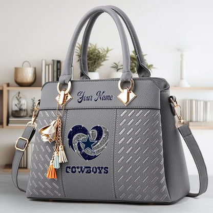 LIMITED EDITION - NEW CUSTOMIZED NFL21 DCB DALLAS COWBOYS ZIP HANDBAG MULTICOLOR