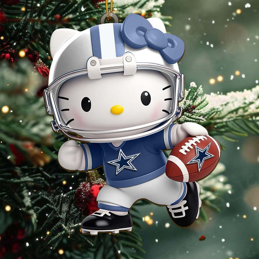 LIMITED EDITION - NEW CUSTOMIZED NFL21 DCB DALLAS COWBOYS HELLO KITTY ACRYLIC ORNAMENT
