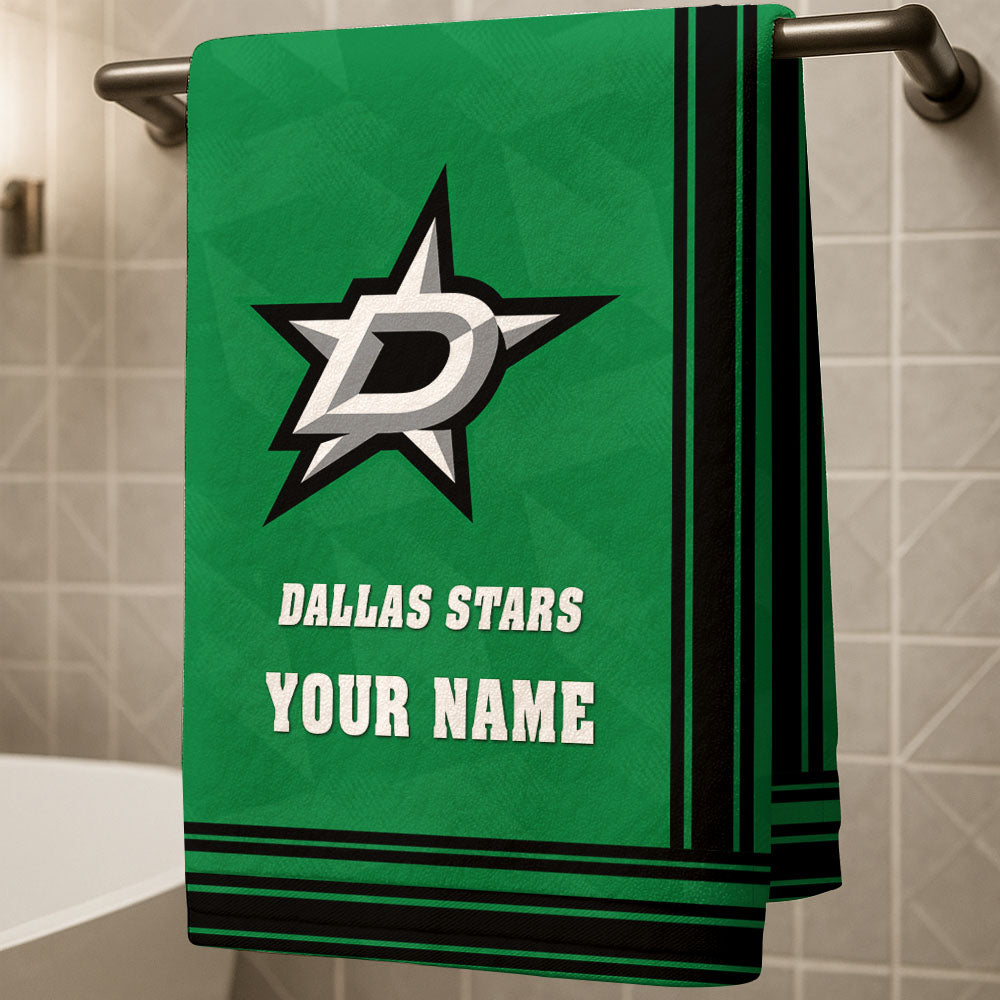 LIMITED EDITION - NEW CUSTOMIZED NHL15 DLS DALLAS STARS BEACH & BATH TOWEL