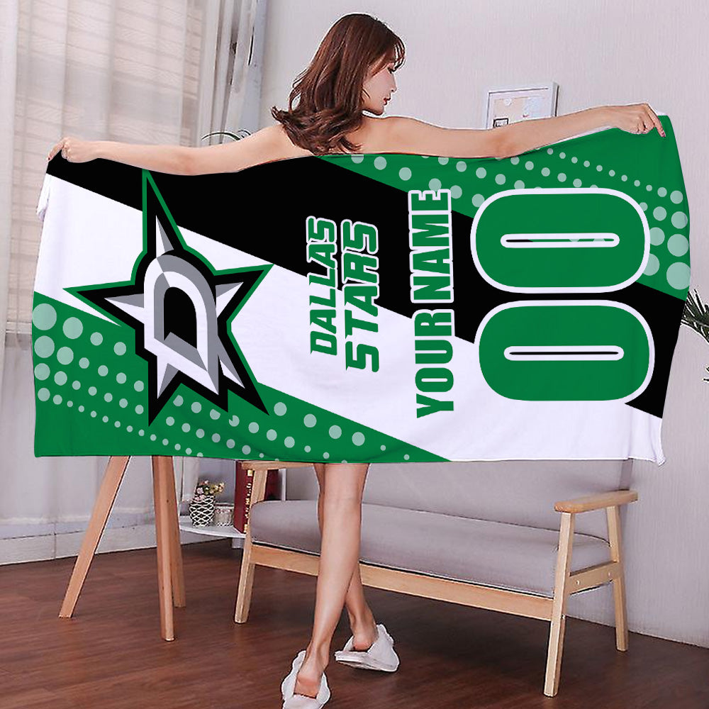 LIMITED EDITION - NEW CUSTOMIZED NHL15 DLS DALLAS STARS BEACH & BATH TOWEL