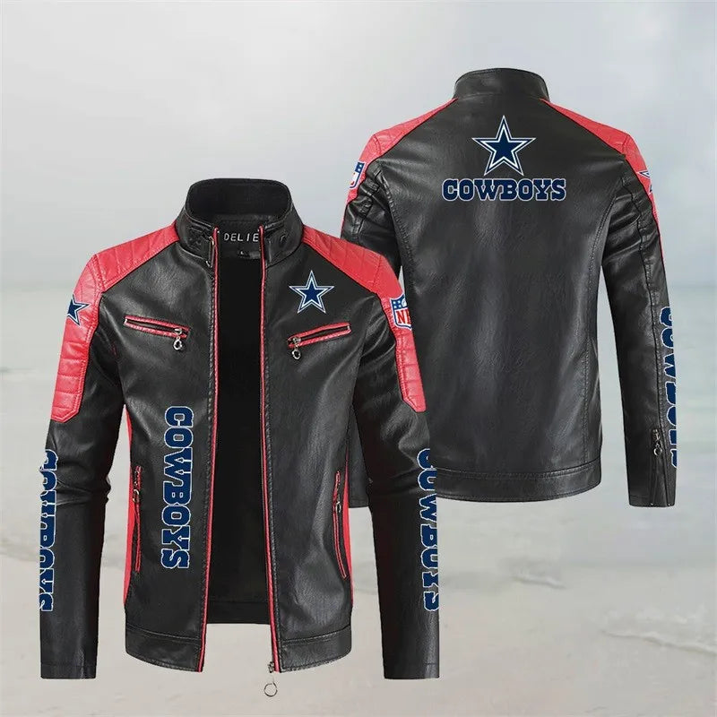 LIMITED EDITION - NEW CUSTOMIZED NFL21 DCB DALLAS COWBOYS LEATHER BIKER JACKET