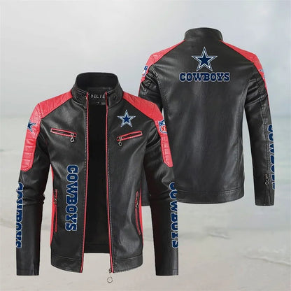 LIMITED EDITION - NEW CUSTOMIZED NFL21 DCB DALLAS COWBOYS LEATHER BIKER JACKET