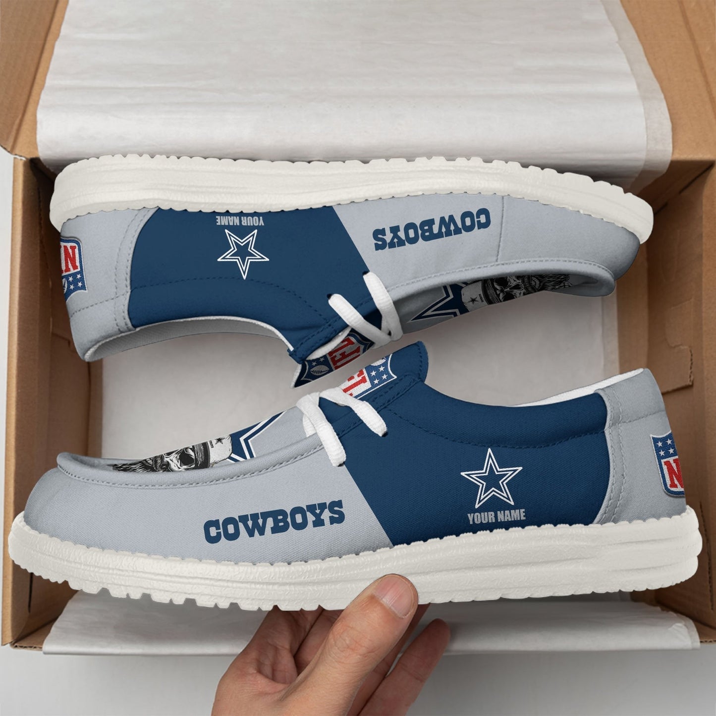 LIMITED EDITION - NEW CUSTOMIZED NFL21 DCB DALLAS COWBOYS LOAFER SHOES