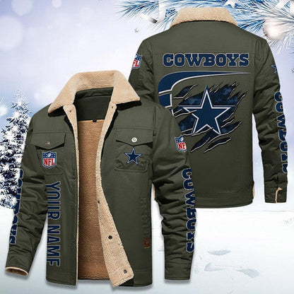 LIMITED EDITION - NEW CUSTOMIZED NFL21 DCB DALLAS COWBOYS FLEECE JACKET