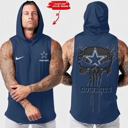 LIMITED EDITION - NEW CUSTOMIZED NFL21 DCB DALLAS COWBOYS HOODED TANK TOP