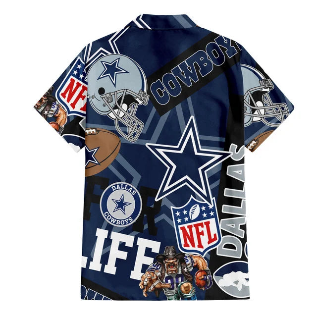 LIMITED EDITION - NEW CUSTOMIZED UNISEX NFL21 DCB DALLAS COWBOYS HAWAIIAN SHIRT & SHORTS SET