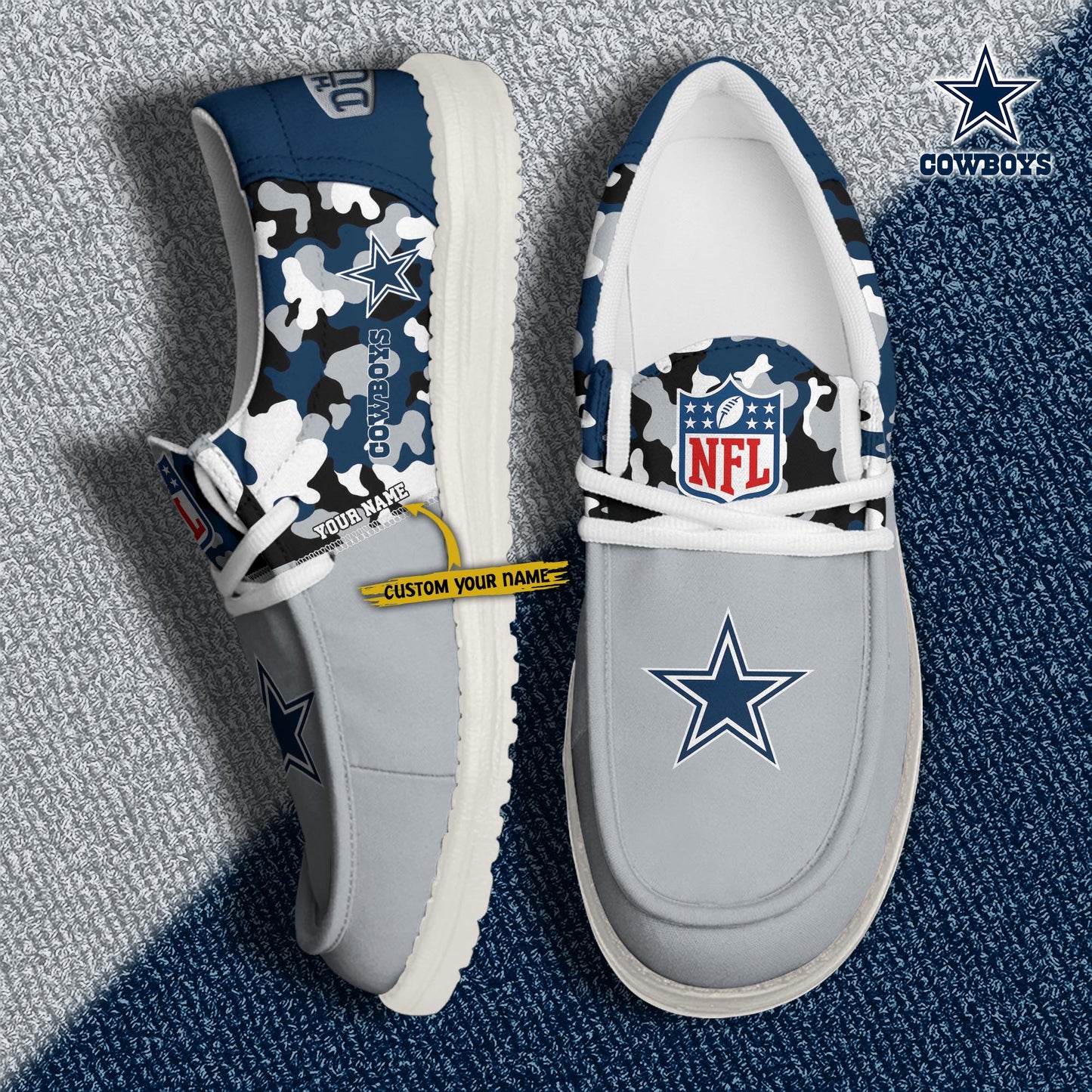 LIMITED EDITION - NEW CUSTOMIZED NFL21 DCB DALLAS COWBOYS LOAFER SHOES