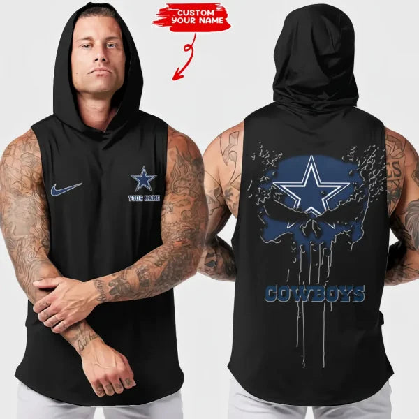 LIMITED EDITION - NEW CUSTOMIZED NFL21 DCB DALLAS COWBOYS HOODED TANK TOP