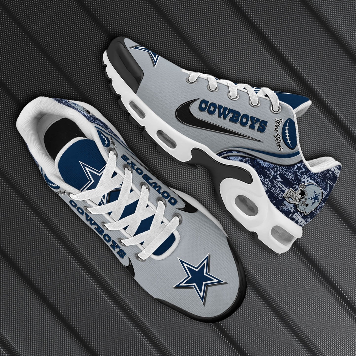 LIMITED EDITION - NEW CUSTOMIZED NFL21 DCB DALLAS COWBOYS UNISEX AIR MAX PLUS SNEAKERS