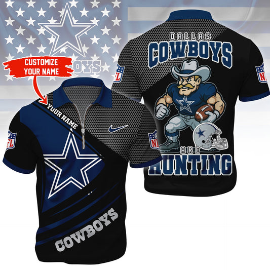 LIMITED EDITION - NEW CUSTOMIZED NFL21 DCB DALLAS COWBOYS HARLEY-DAVIDSON POLO WITH ZIPPER SHIRT