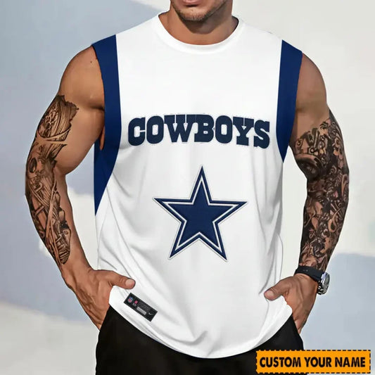 LIMITED EDITION - NEW CUSTOMIZED NFL21 DCB DALLAS COWBOYS TANKTOP & GYM SHIRT