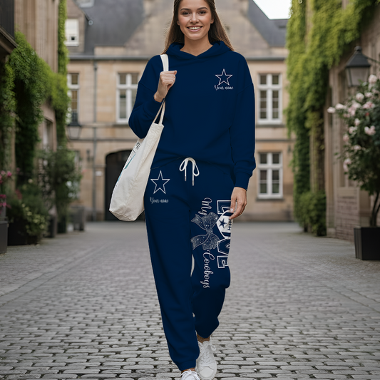 LIMITED EDITION - NEW CUSTOMIZED NFL21 DCB DALLAS COWBOYS HOODIE & LONGPANTS