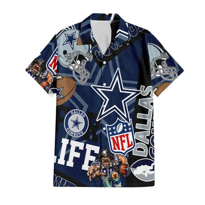 LIMITED EDITION - NEW CUSTOMIZED UNISEX NFL21 DCB DALLAS COWBOYS HAWAIIAN SHIRT & SHORTS SET