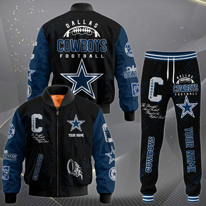 LIMITED EDITION - NEW CUSTOMIZED NFL21 DCB DALLAS COWBOYS SATIN VARSITY JACKET & LONG PANTS