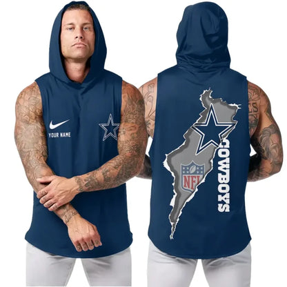 LIMITED EDITION - NEW CUSTOMIZED NFL21 DCB DALLAS COWBOYS HOODED TANK TOP