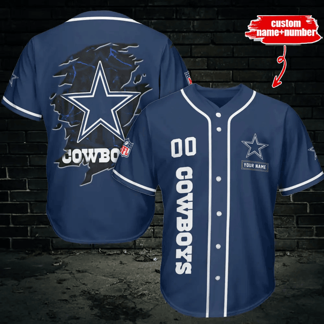 LIMITED EDITION - NEW CUSTOMIZED NFL21 DCB DALLAS COWBOYS BASEBALL JERSEY