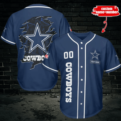 LIMITED EDITION - NEW CUSTOMIZED NFL21 DCB DALLAS COWBOYS BASEBALL JERSEY