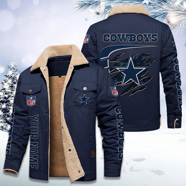 LIMITED EDITION - NEW CUSTOMIZED NFL21 DCB DALLAS COWBOYS FLEECE JACKET