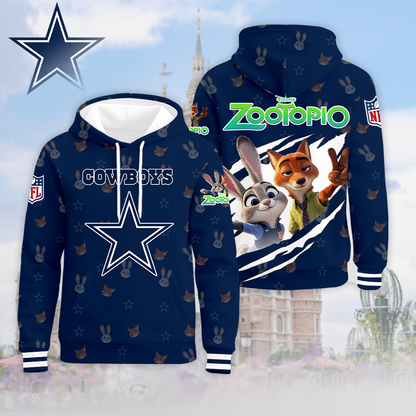 LIMITED EDITION - NEW CUSTOMIZED NFL21 DCB DALLAS COWBOYS & ZOOTOPIA UNISEX T-SHIRT, POLO, HOODIE & JACKETS