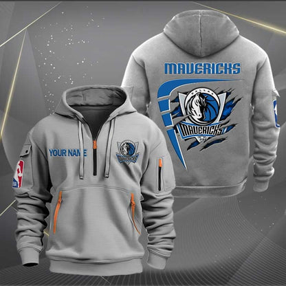 [HOT DEAL] NEW CUSTOMIZED NBA18 DM DALLAS MAVERICKS QUARTER ZIP HOODIE