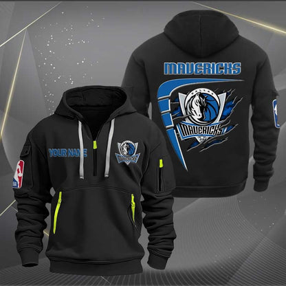 [HOT DEAL] NEW CUSTOMIZED NBA18 DM DALLAS MAVERICKS QUARTER ZIP HOODIE