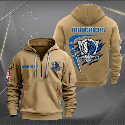 [HOT DEAL] NEW CUSTOMIZED NBA18 DM DALLAS MAVERICKS QUARTER ZIP HOODIE