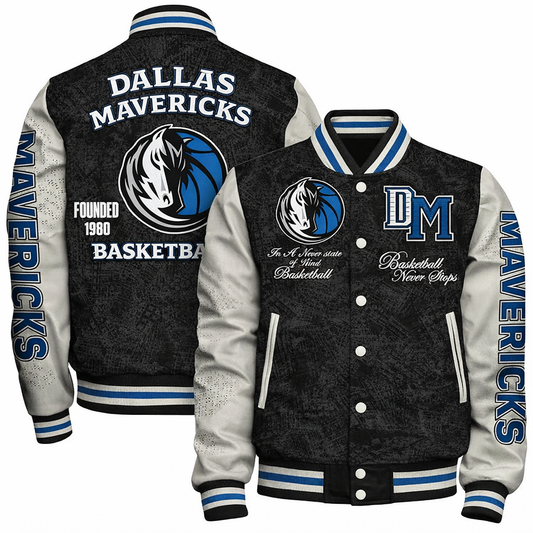 LIMITED EDITION - NEW CUSTOMIZED NBA18 DMA DALLAS MAVERICKS BASEBALL JACKET, SATIN VARSITY JACKET