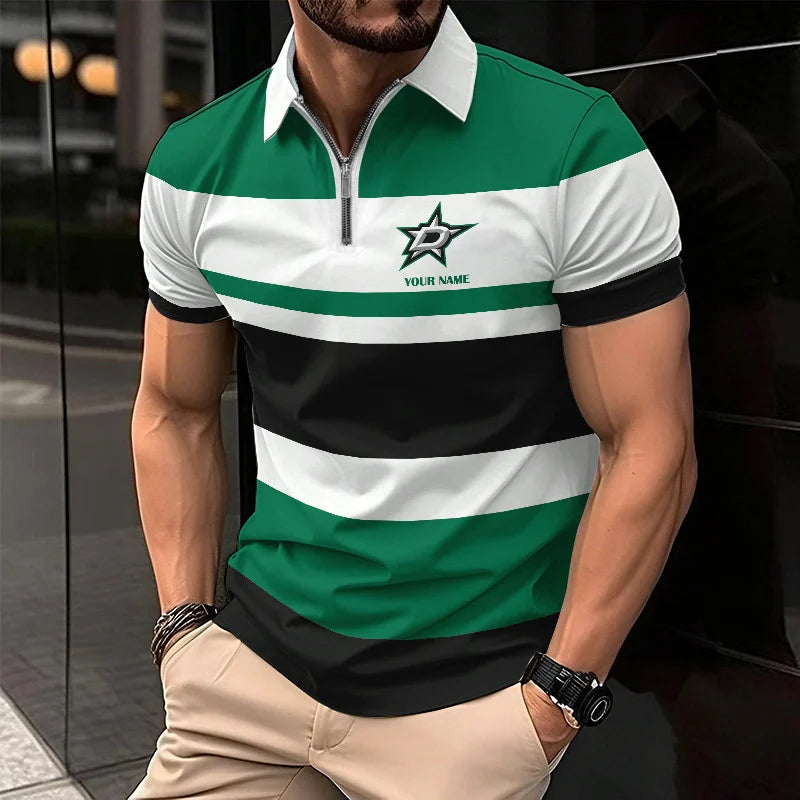 LIMITED EDITION - NEW CUSTOMIZED NHL15 DLS DALLAS STARS ZIP POLO SHIRT