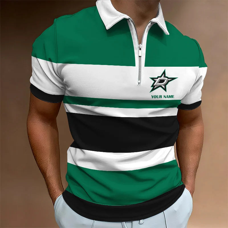 LIMITED EDITION - NEW CUSTOMIZED NHL15 DLS DALLAS STARS ZIP POLO SHIRT