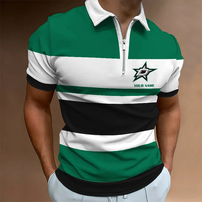 LIMITED EDITION - NEW CUSTOMIZED NHL15 DLS DALLAS STARS ZIP POLO SHIRT