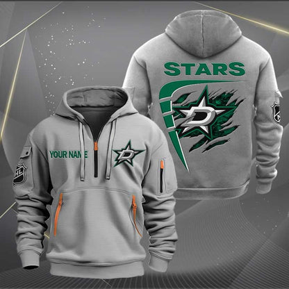 LIMITED EDITION - NEW CUSTOMIZED NHL15 DLS DALLAS STARS QUARTER ZIP HOODIE