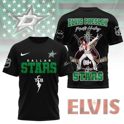 LIMITED EDITION - NEW CUSTOMIZED NHL15 DLS DALLAS STARS X ELVIS PRESLEY FAN 3D SHIRT