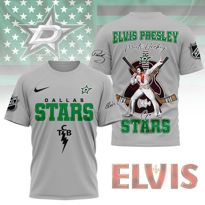 LIMITED EDITION - NEW CUSTOMIZED NHL15 DLS DALLAS STARS X ELVIS PRESLEY FAN 3D SHIRT