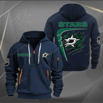 LIMITED EDITION - NEW CUSTOMIZED NHL15 DLS DALLAS STARS QUARTER ZIP HOODIE