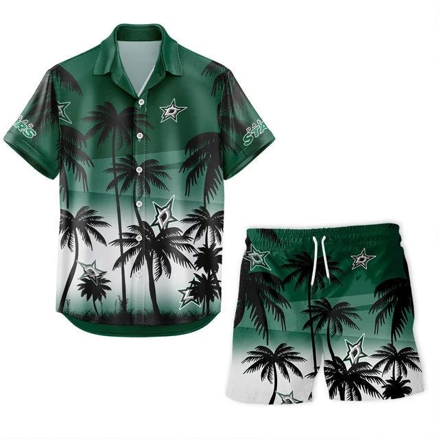 LIMITED EDITION - NEW CUSTOMIZED NHL15 DLS DALLAS STARS UNISEX HAWAIIAN SHIRT & SHORTS SET